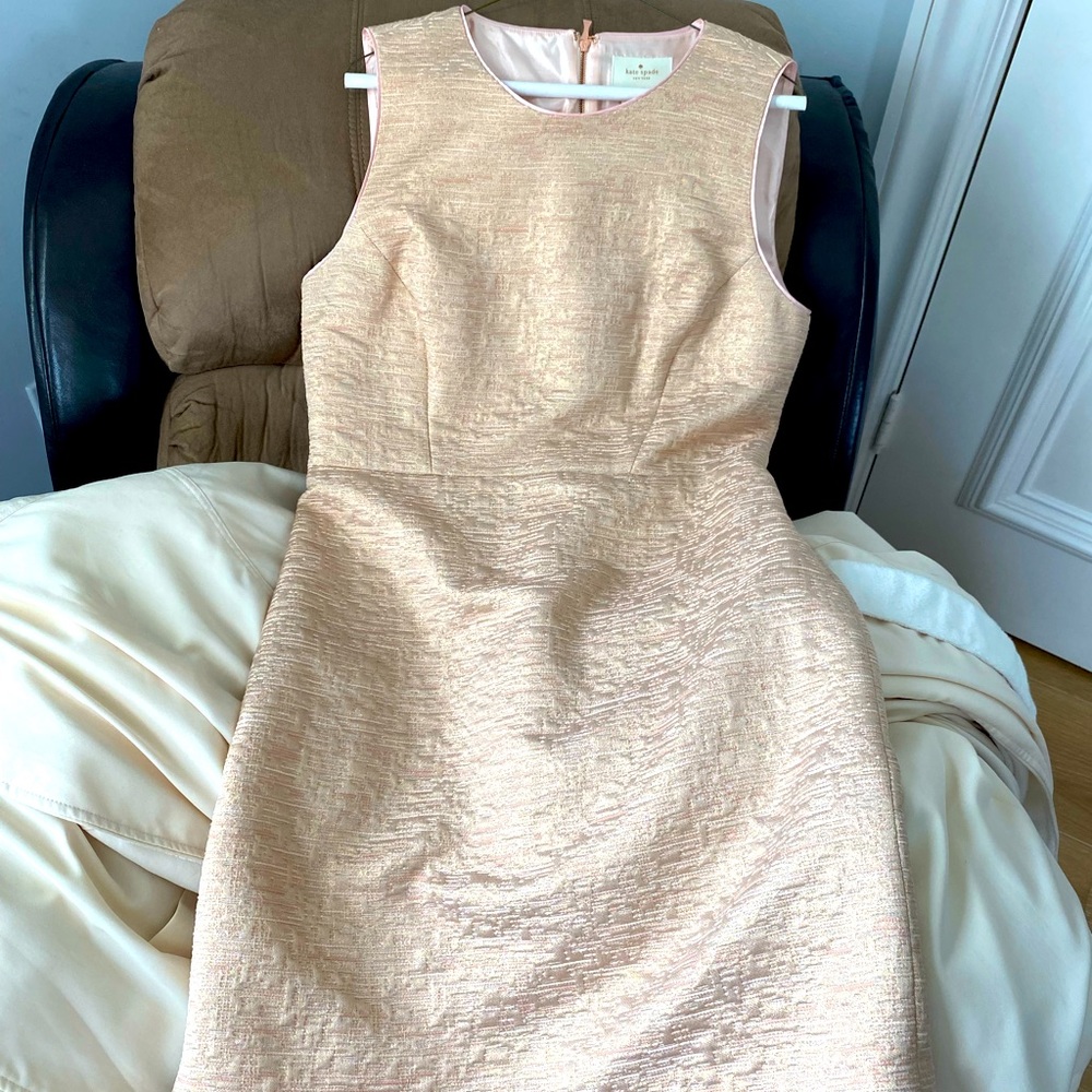 Kate Spade blush pink & gold shift dress